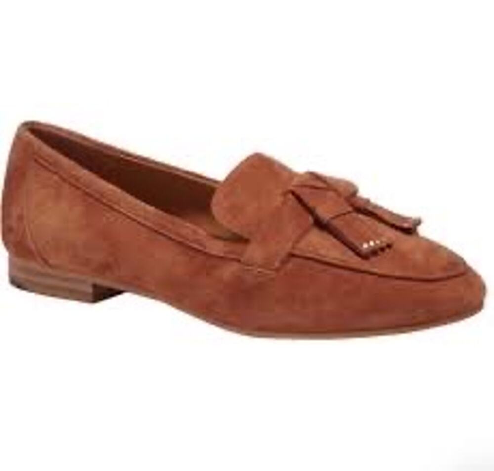 Kate Spade Berkeley Brown Tan Suede Tassel Loafers Flats Women’s 5.5